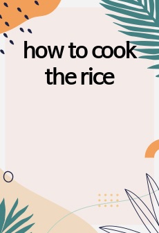 how to cook the rice