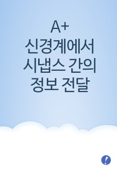 A+ / 신경계에서 시냅스 간의 정보 전달에 관여하는 신경전달 물질에 관해 설명하시오