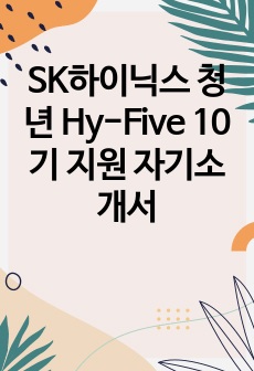 SK하이닉스 청년 Hy-Five 10기 지원 자기소개서