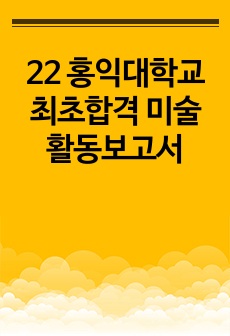 22 홍익대학교 최초합격 미술활동보고서