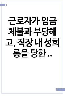 근로자가 임금체불과 부당해고, 직장 내 성희롱을 당한 경우 어떠한 비사법적 권리구제기관이나 법률구조기관을 활용할 수 있는지, 그 명칭을 각각 기술하시오