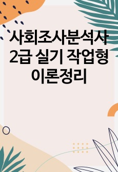 사회조사분석사 2급 실기 작업형 이론정리