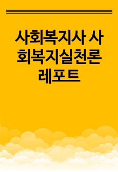 사회복지사 사회복지실천론 레포트