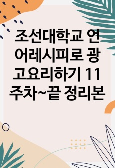 조선대학교 언어레시피로 광고요리하기 11주차~끝 정리본