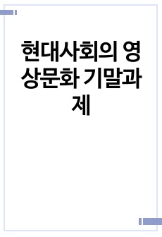 현대사회의 영상문화 기말과제