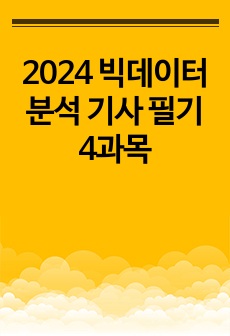 2024 빅데이터 분석 기사 필기 4과목