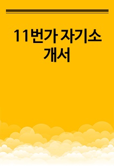 11번가 자기소개서