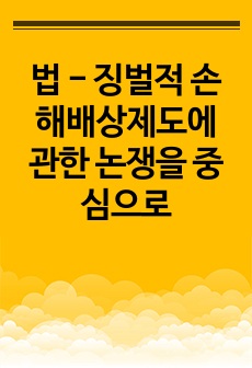 법 - 징벌적 손해배상제도에 관한 논쟁을 중심으로