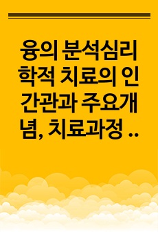 융의 분석심리학적 치료의 인간관과 주요개념, 치료과정 및 상담기법을 분석하고, 융의 이론을 근거로 고안된 MBTI의 16가지 성격유형검사를 실시한 후 본인의 성격유형이 지닌 장점과 약점, 자신과 잘 맞는 성격유형과 ..