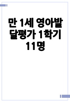 만 1세 영아발달평가 1학기 11명