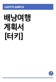 배낭여행 계획서 터키에 대한 계획서