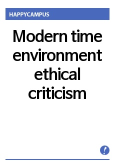 Modern time environment ethical criticism