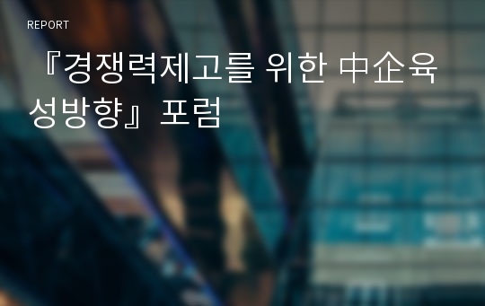 『경쟁력제고를 위한 中企육성방향』포럼