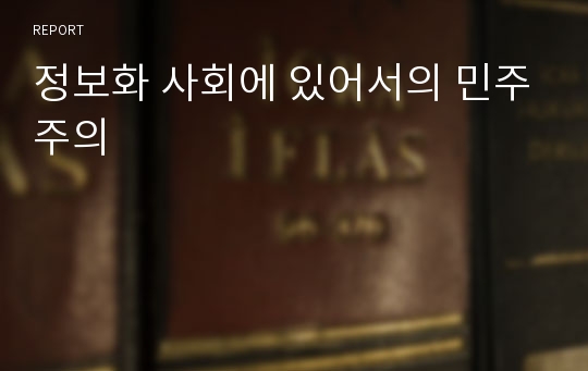 정보화 사회에 있어서의 민주주의