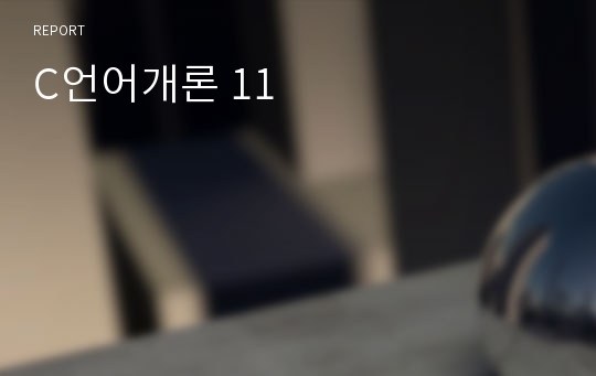 C언어개론 11