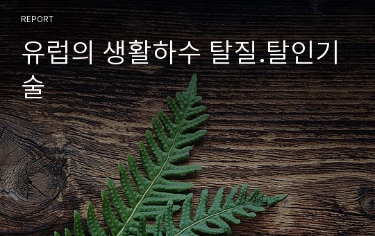 유럽의 생활하수 탈질.탈인기술