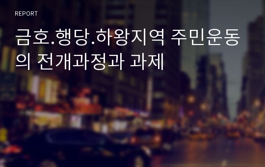 금호.행당.하왕지역 주민운동의 전개과정과 과제