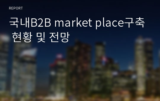 국내B2B market place구축 현황 및 전망