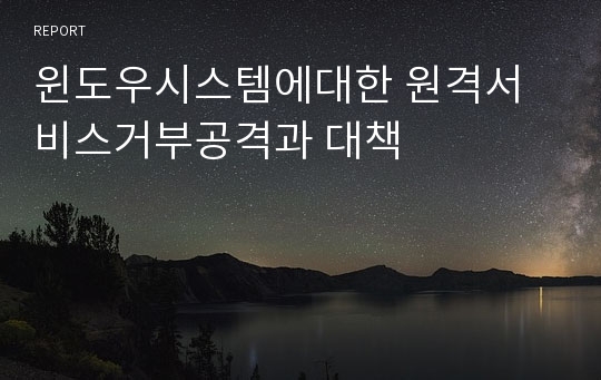 윈도우시스템에대한 원격서비스거부공격과 대책