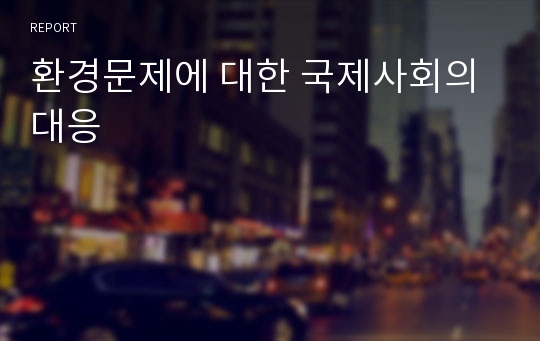 환경문제에 대한 국제사회의 대응