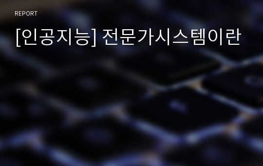 [인공지능] 전문가시스템이란