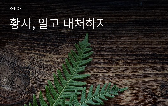 황사, 알고 대처하자