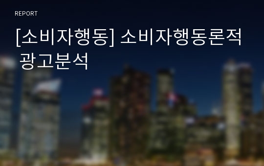 [소비자행동] 소비자행동론적 광고분석