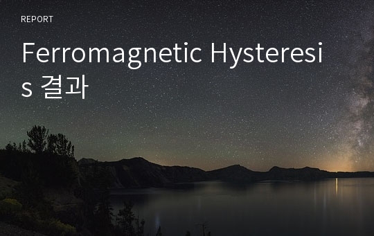 Ferromagnetic Hysteresis 결과