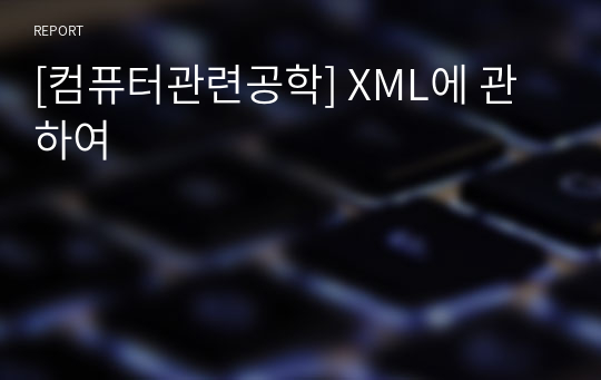 [컴퓨터관련공학] XML에 관하여