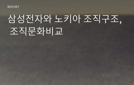 삼성전자와 노키아 조직구조, 조직문화비교