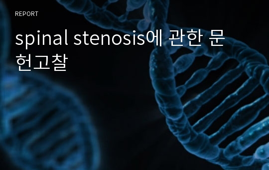 spinal stenosis에 관한 문헌고찰