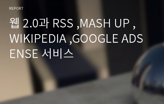웹 2.0과 RSS ,MASH UP ,WIKIPEDIA ,GOOGLE ADSENSE 서비스