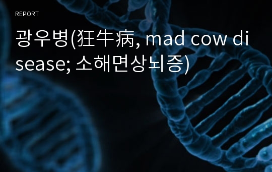 광우병(狂牛病, mad cow disease; 소해면상뇌증)