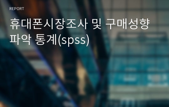 휴대폰시장조사 및 구매성향 파악 통계(spss)