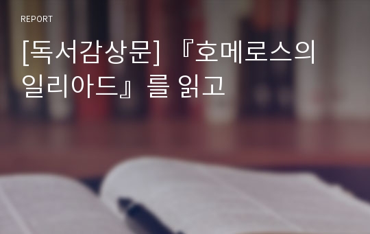 [독서감상문] 『호메로스의 일리아드』를 읽고