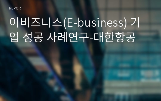 이비즈니스(E-business) 기업 성공 사례연구-대한항공