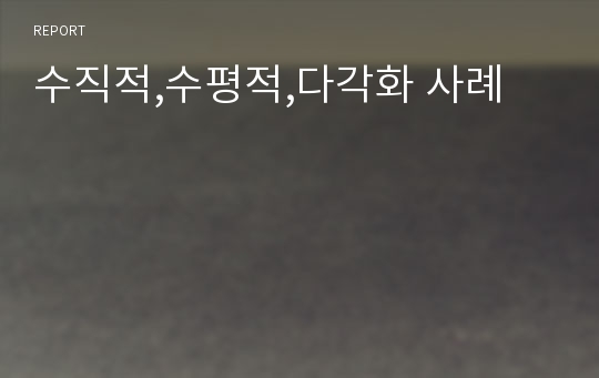 수직적,수평적,다각화 사례