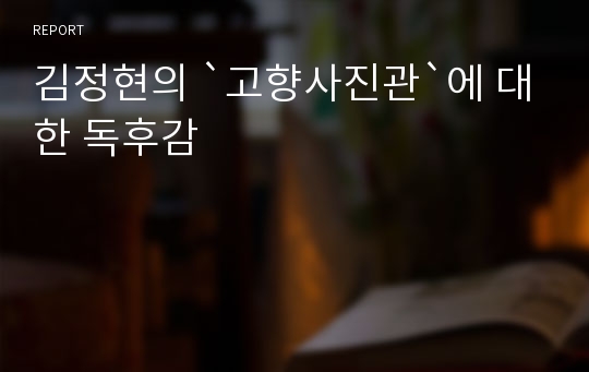 김정현의 `고향사진관`에 대한 독후감