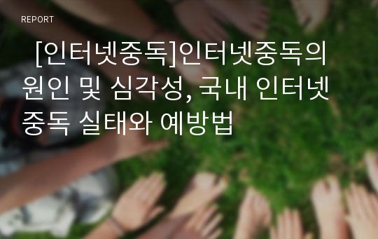   [인터넷중독]인터넷중독의 원인 및 심각성, 국내 인터넷중독 실태와 예방법