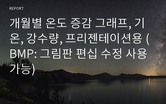 개월별 온도 증감 그래프, 기온, 강수량, 프리젠테이션용 (BMP: 그림판 편십 수정 사용가능)