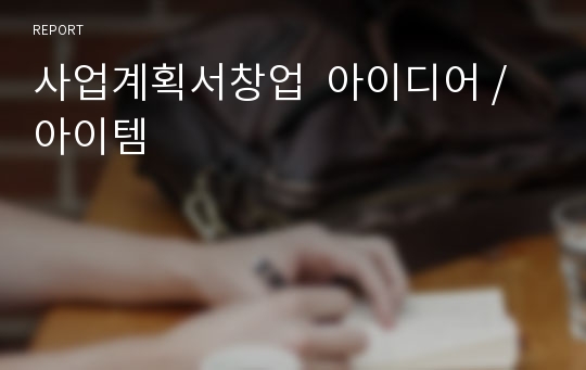 사업계획서창업  아이디어 / 아이템