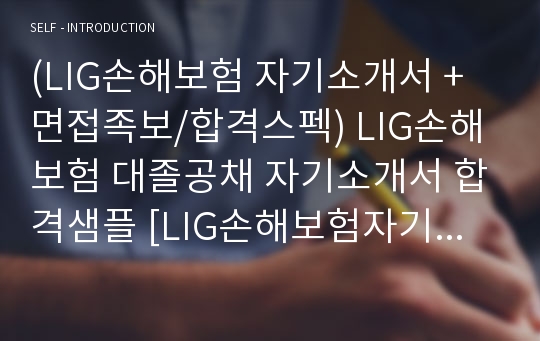 LIG손해보험 자기소개서 + 면접족보 (LIG손해보험 합격자소서)