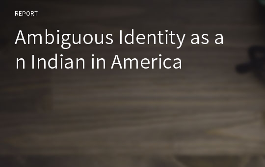 Ambiguous Identity as an Indian in America