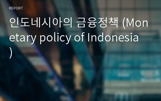 인도네시아의 금융정책 (Monetary policy of Indonesia)