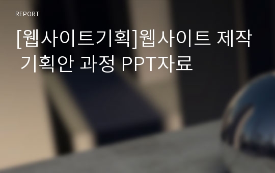 [웹사이트기획]웹사이트 제작 기획안 과정 PPT자료