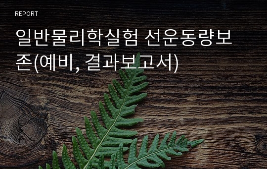 일반물리학실험 선운동량보존(예비, 결과보고서)