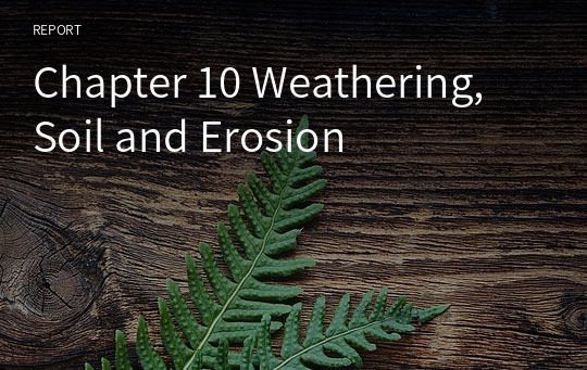 Chapter 10 Weathering, Soil and Erosion