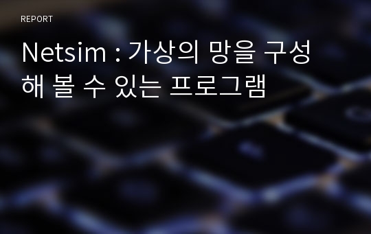 Netsim : 가상의 망을 구성해 볼 수 있는 프로그램