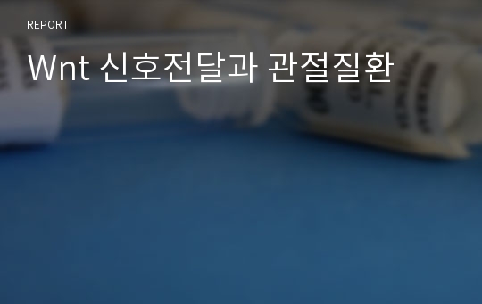 Wnt 신호전달과 관절질환