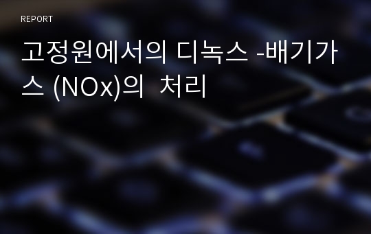 고정원에서의 디녹스 -배기가스 (NOx)의  처리